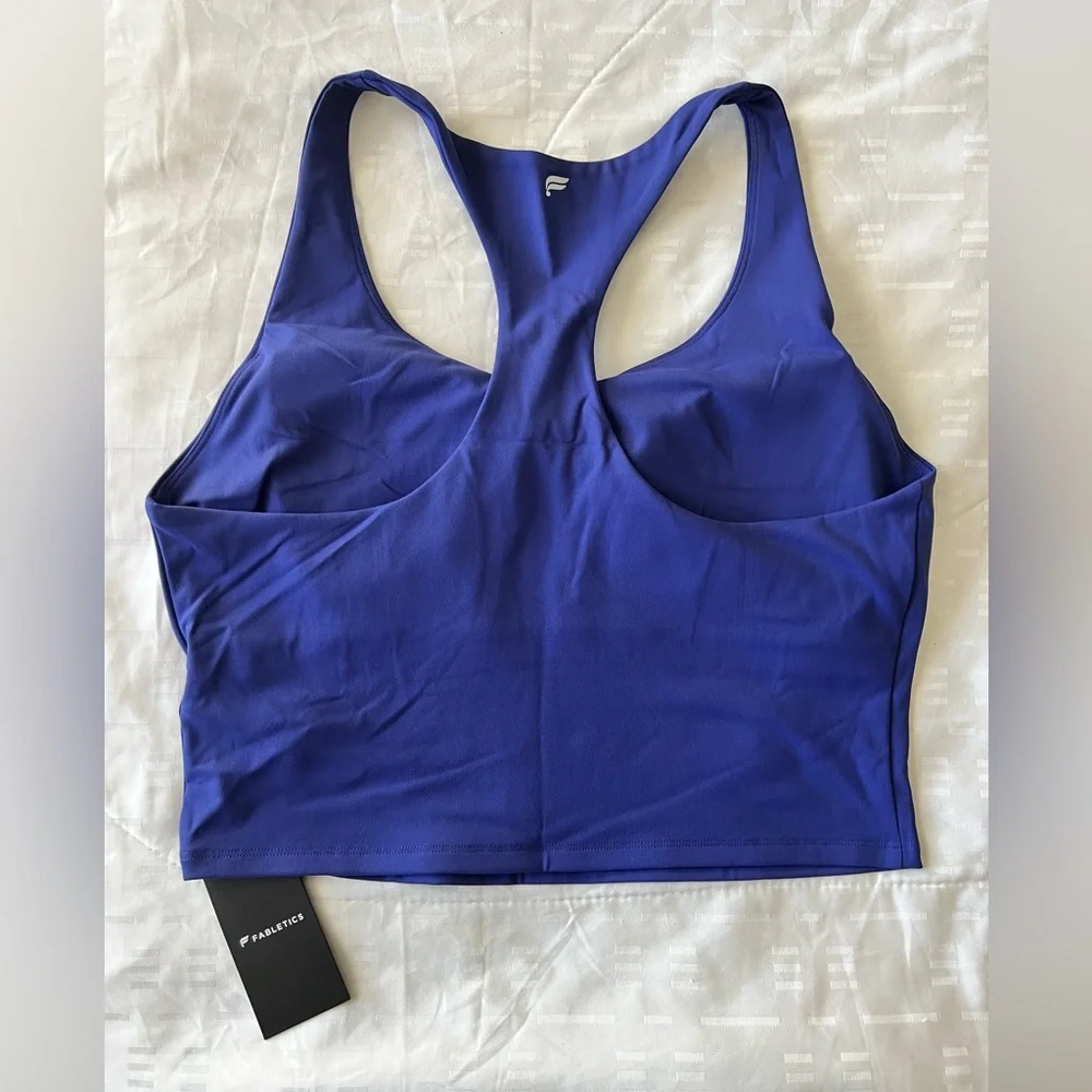 NEW - Fabletics Anywhere Built-In-Bra Tank in Nightfall Blue - Picture 2 of 13